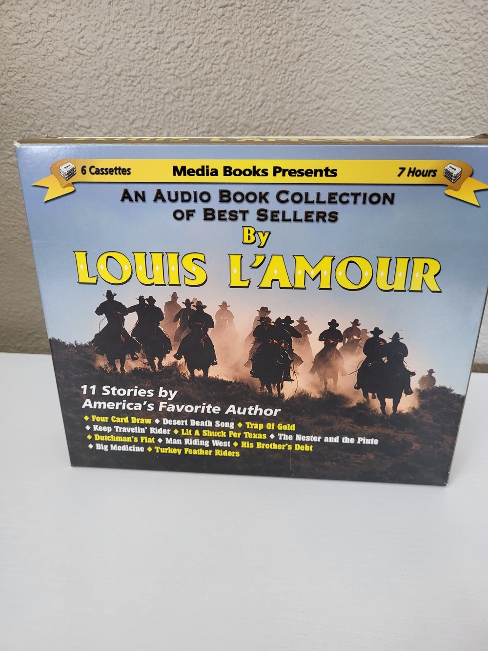 Louis L'Amour Audio Book Collection - Yellow Text on Blue Cover